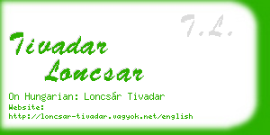 tivadar loncsar business card