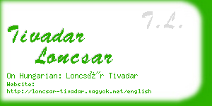 tivadar loncsar business card